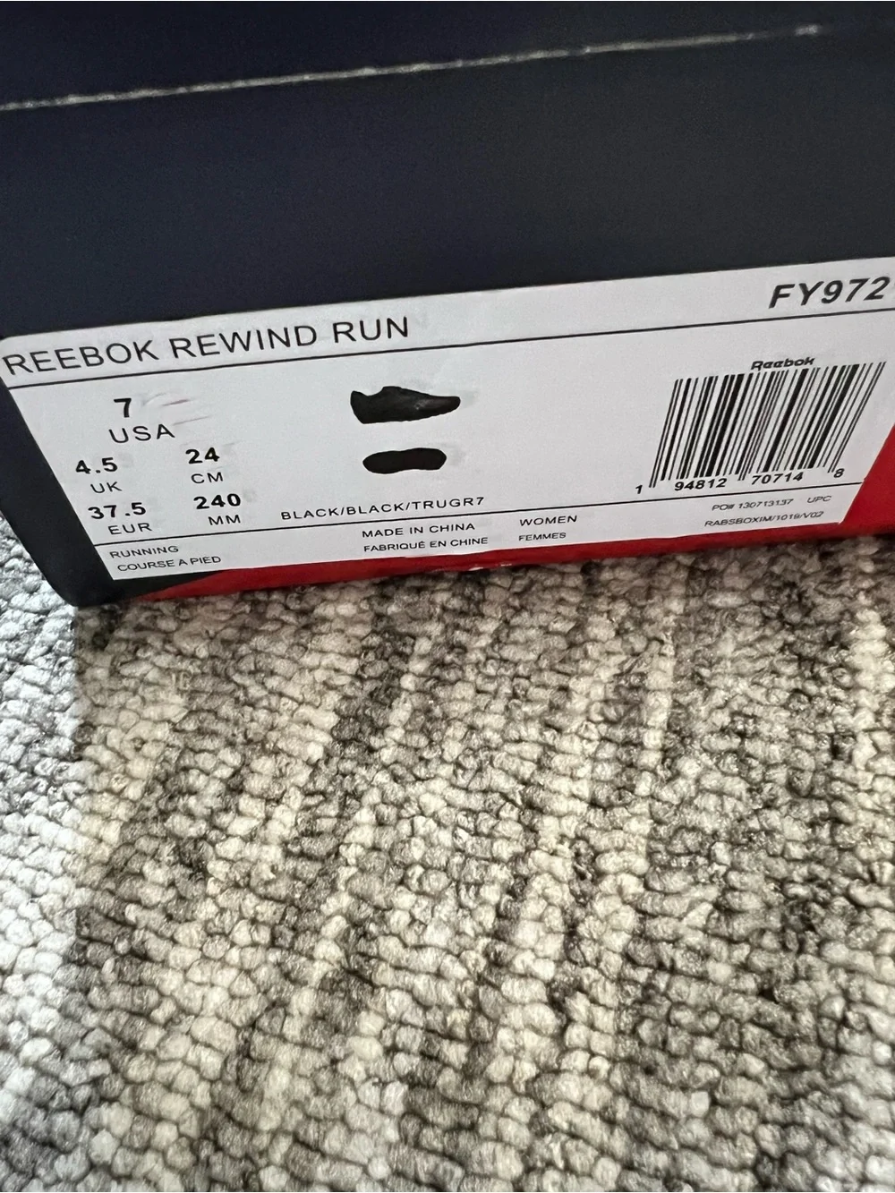 Reebok Rewind Run Shoes Size 7
